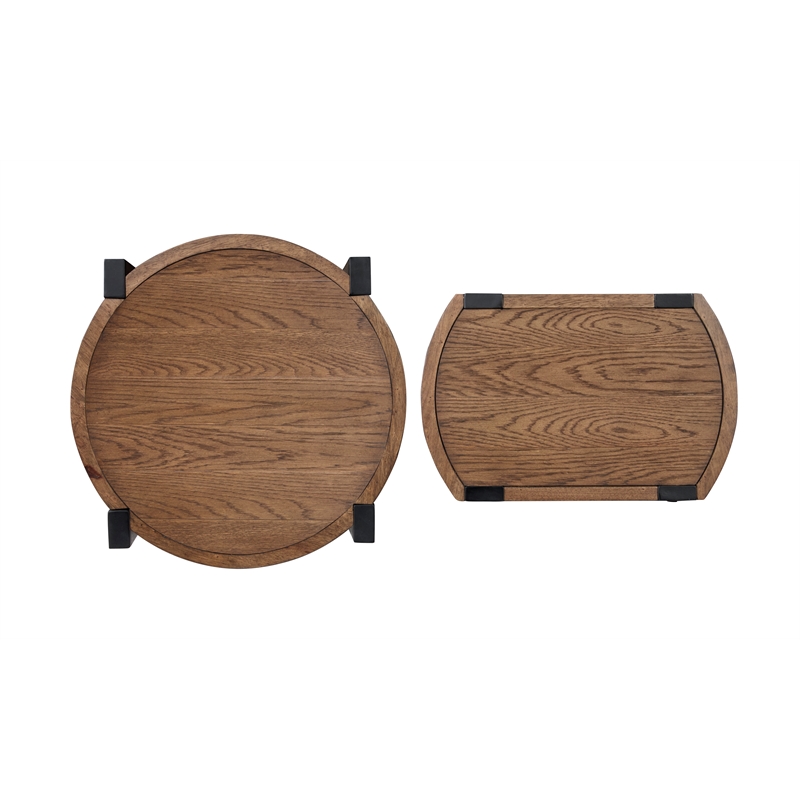 Magnussen Home Kaysen Wallaby And Matte Black Nesting End Table