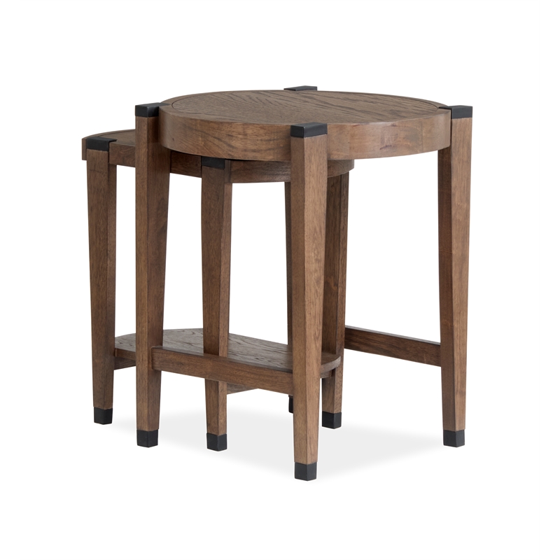 Magnussen Home Kaysen Wallaby And Matte Black Nesting End Table
