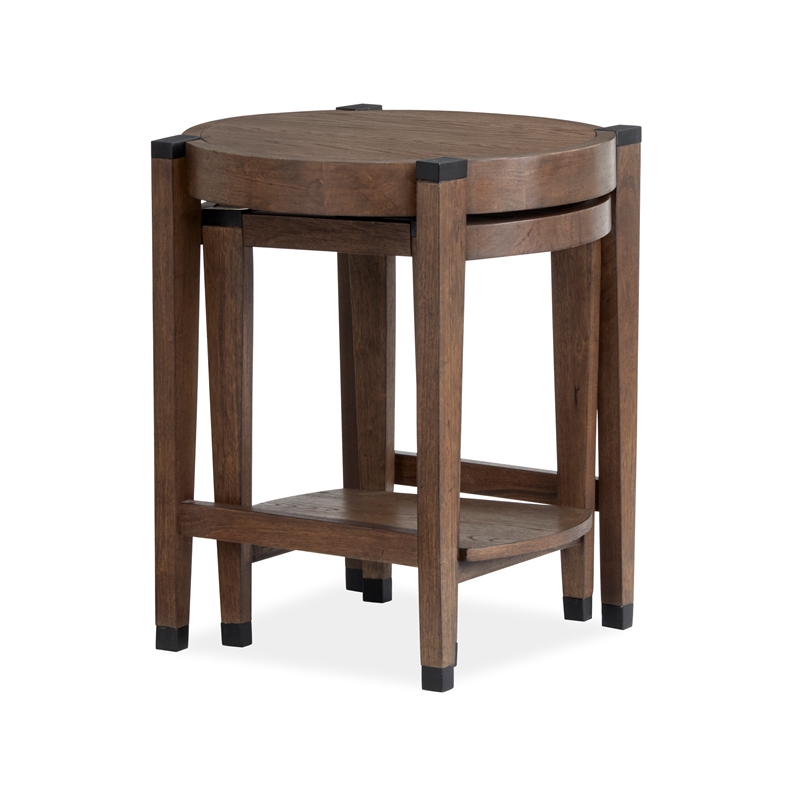Magnussen Home Kaysen Wallaby And Matte Black Nesting End Table