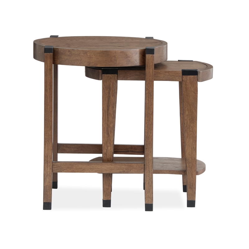 Magnussen Home Kaysen Wallaby And Matte Black Nesting End Table