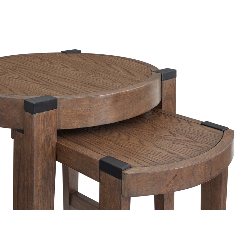 Magnussen Home Kaysen Wallaby And Matte Black Nesting End Table