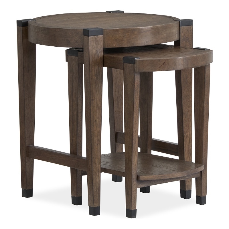 Magnussen Home Kaysen Wallaby And Matte Black Nesting End Table