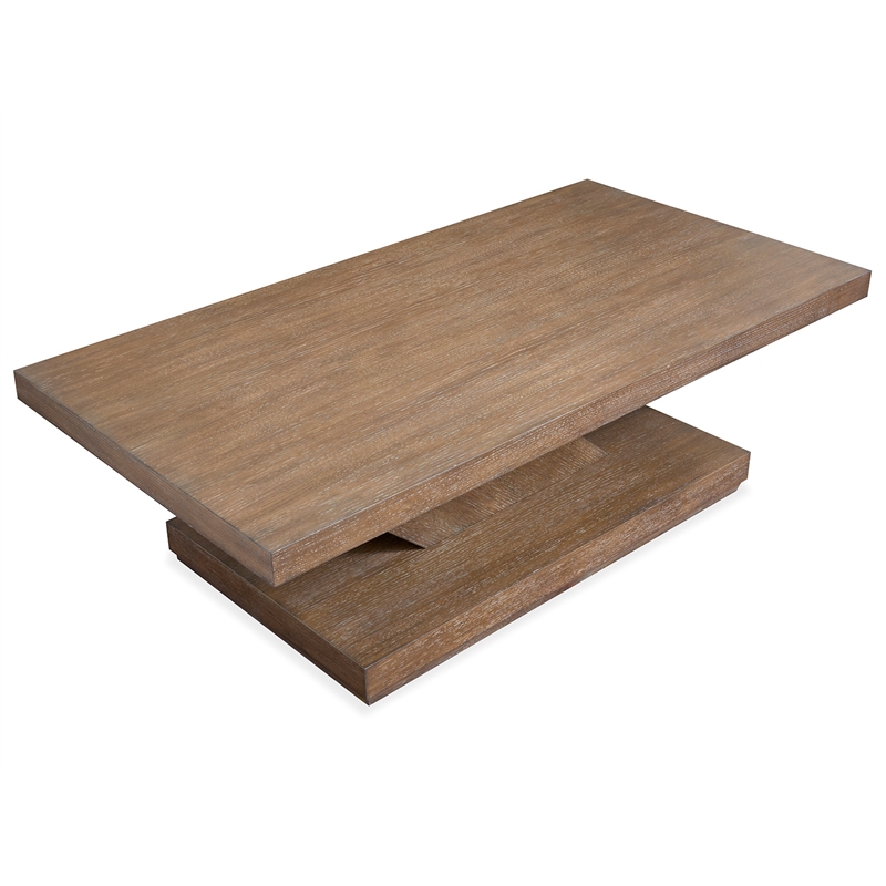 Magnussen Home Lansbury Antique Wheat Rectangular Cocktail Table With Casters