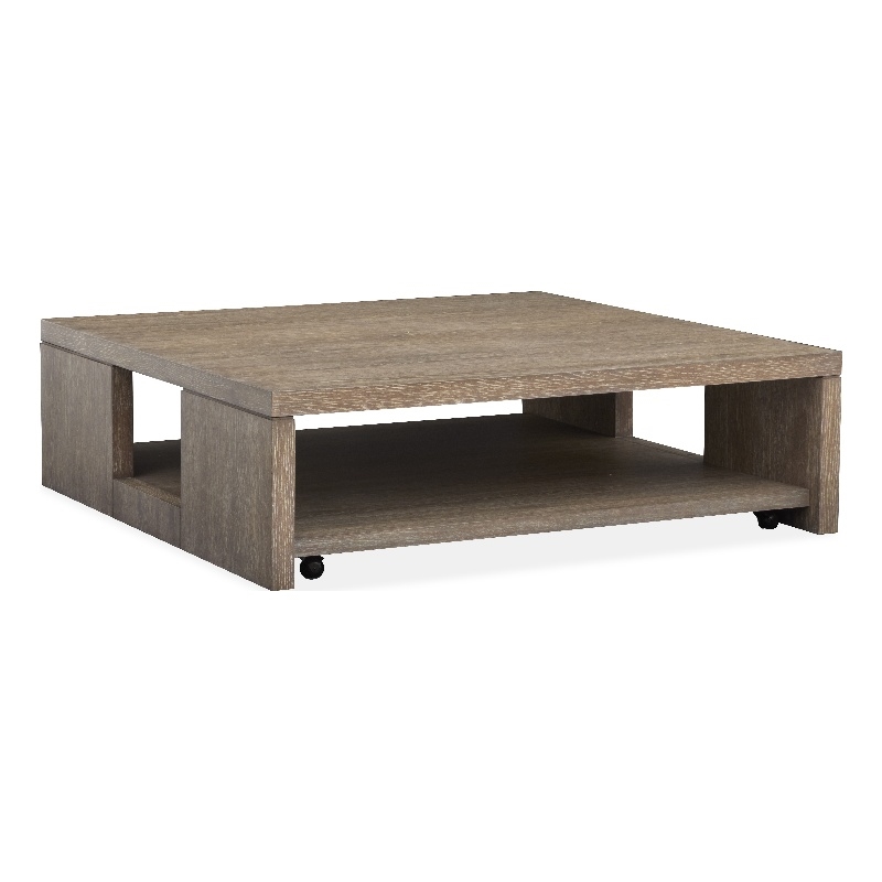 Magnussen Home Conway Spiced Brown Square Cocktail Table With Casters