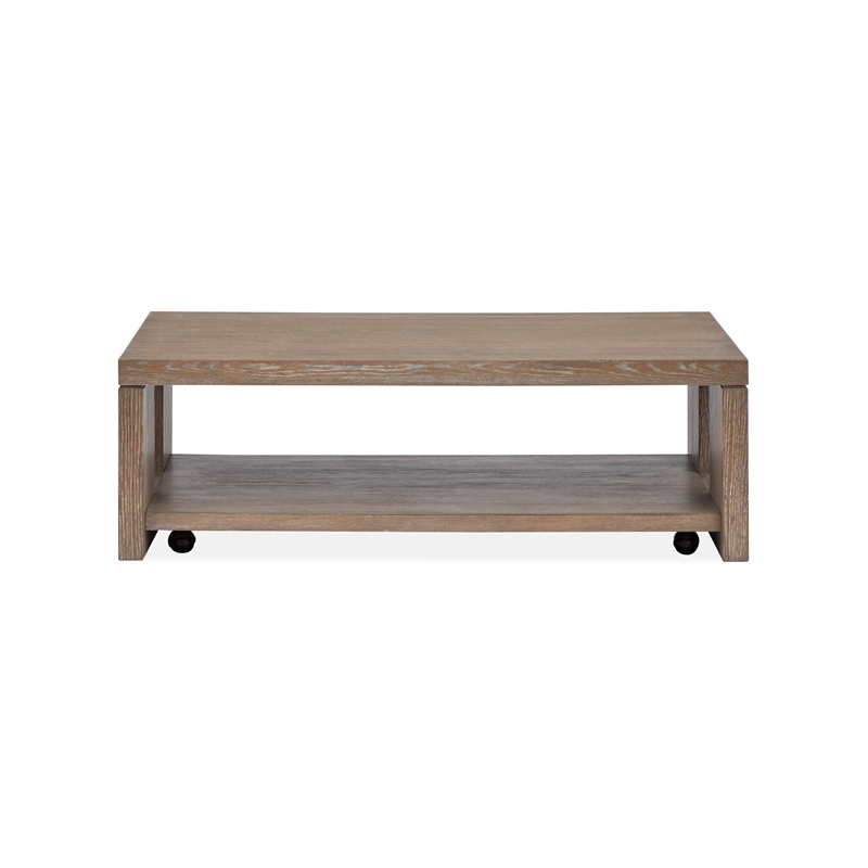 Magnussen Home Conway Spiced Brown Rectangular Cocktail Table With Casters