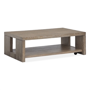 Magnussen Home Conway Spiced Brown Rectangular Cocktail Table With Casters