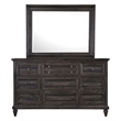 Magnussen Home Calistoga Weathered Charcoal Drawer Dresser With Landscape Mirror