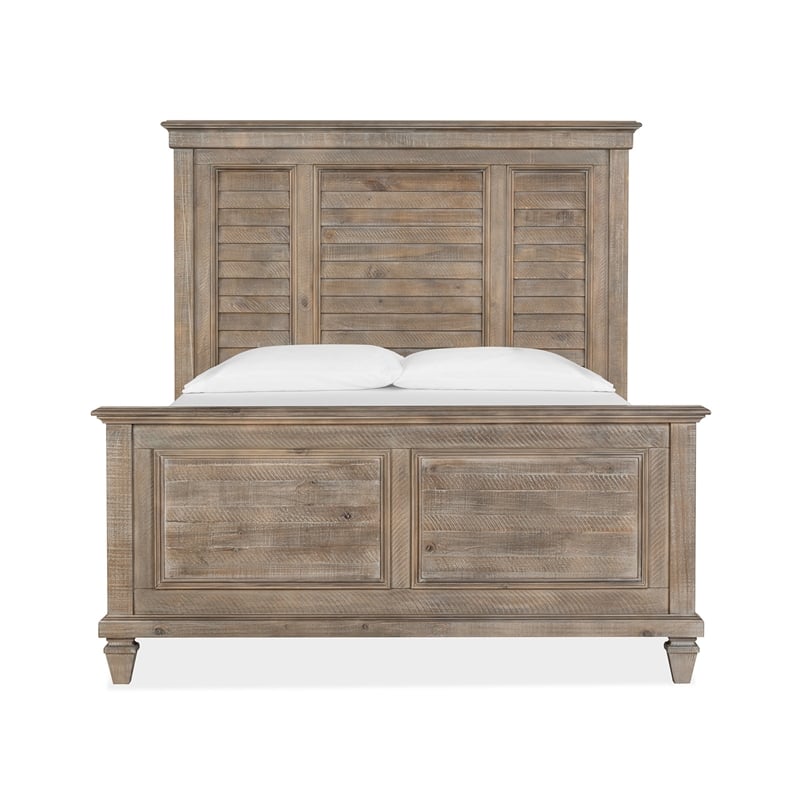 Magnussen Home Lancaster Dovetail Grey Queen Shutter Panel Bed