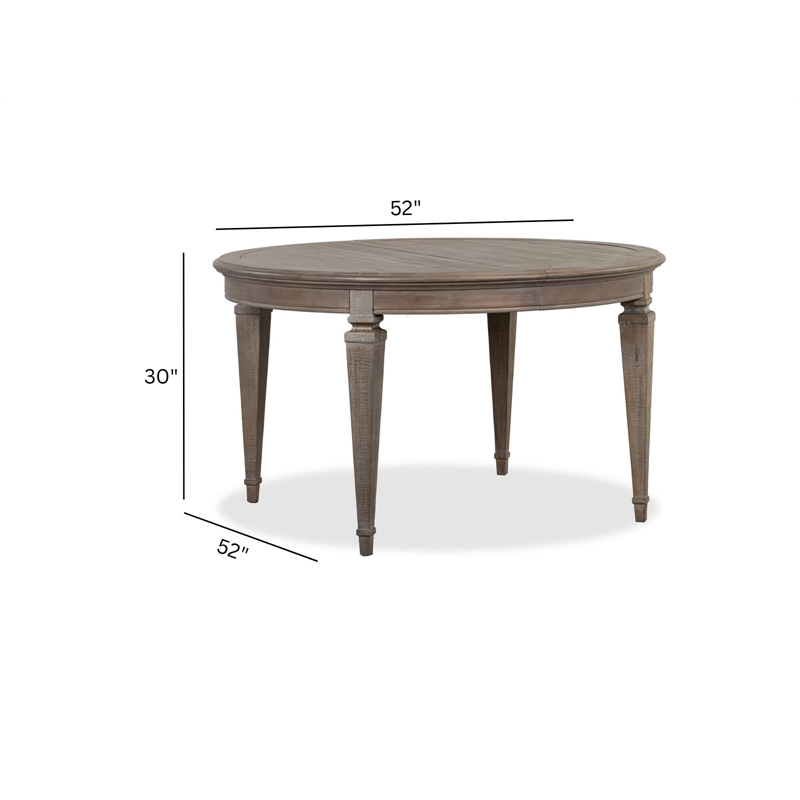 Magnussen Home Lancaster Dovetail Grey Extendable Round Dining Table