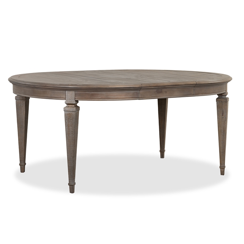 Magnussen Home Lancaster Dovetail Grey Extendable Round Dining Table