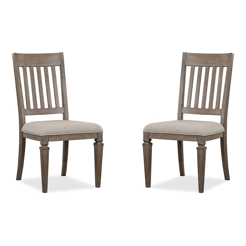 Magnussen Home Lancaster Dovetail Grey Upholstered Side Chair Two Pack