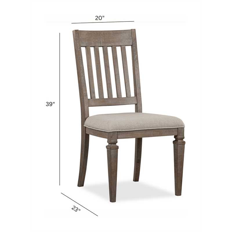 Magnussen Home Lancaster Dovetail Grey Upholstered Side Chair Two Pack