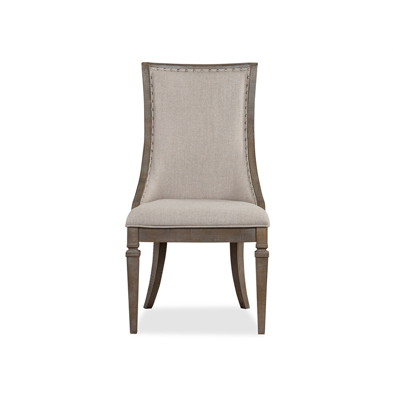 Magnussen Home Lancaster Dovetail Grey Upholstered Arm Chair Two Pack