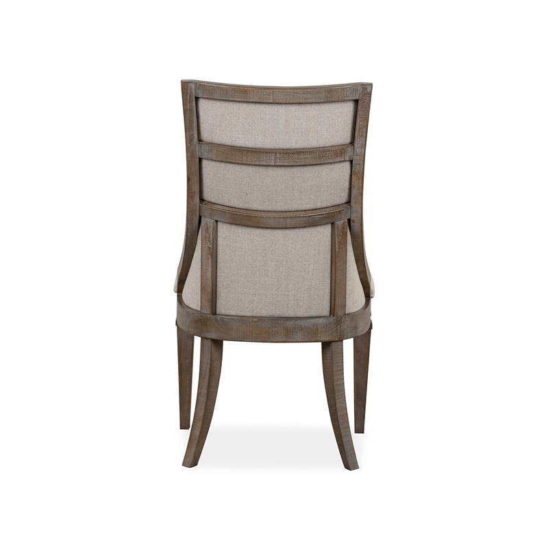 Magnussen Home Lancaster Dovetail Grey Upholstered Arm Chair Two Pack