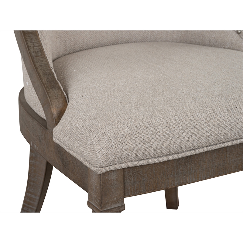 Magnussen Home Lancaster Dovetail Grey Upholstered Arm Chair Two Pack