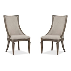 Magnussen Home Lancaster Dovetail Grey Upholstered Arm Chair Two Pack