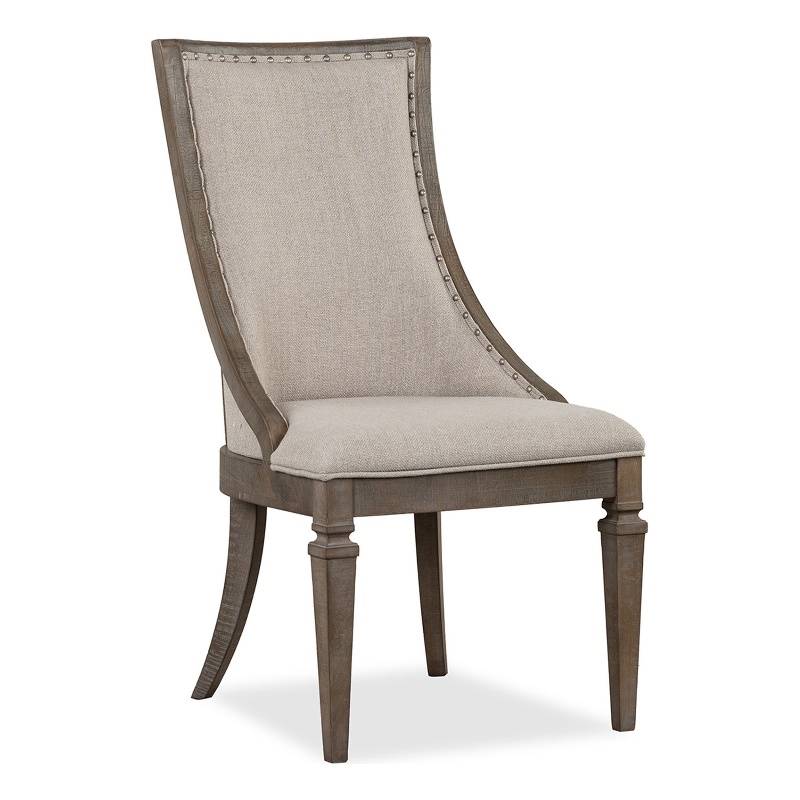 Magnussen Home Lancaster Dovetail Grey Upholstered Arm Chair Two Pack