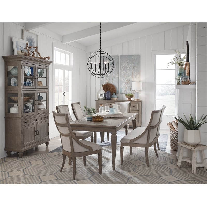 Magnussen Home Lancaster Dovetail Grey Upholstered Bench