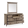 Magnussen Home Paxton Place Dovetail Grey Drawer Dresser With Landscape Mirror