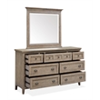 Magnussen Home Paxton Place Dovetail Grey Drawer Dresser With Landscape Mirror