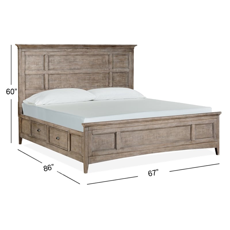 Magnussen Home Paxton Place Dovetail Grey Queen Panel Storage Bed