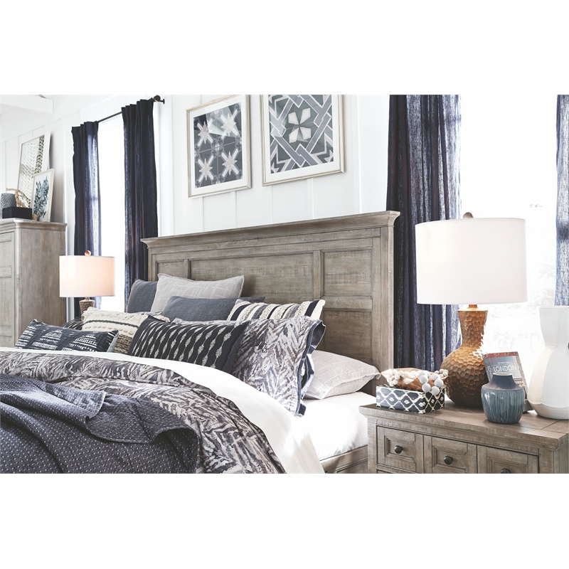 Magnussen Home Paxton Place Dovetail Grey Queen Panel Storage Bed