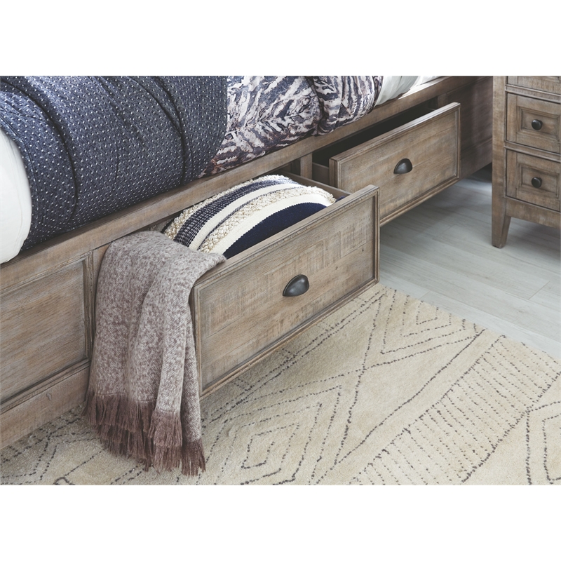 Magnussen Home Paxton Place Dovetail Grey Queen Panel Storage Bed