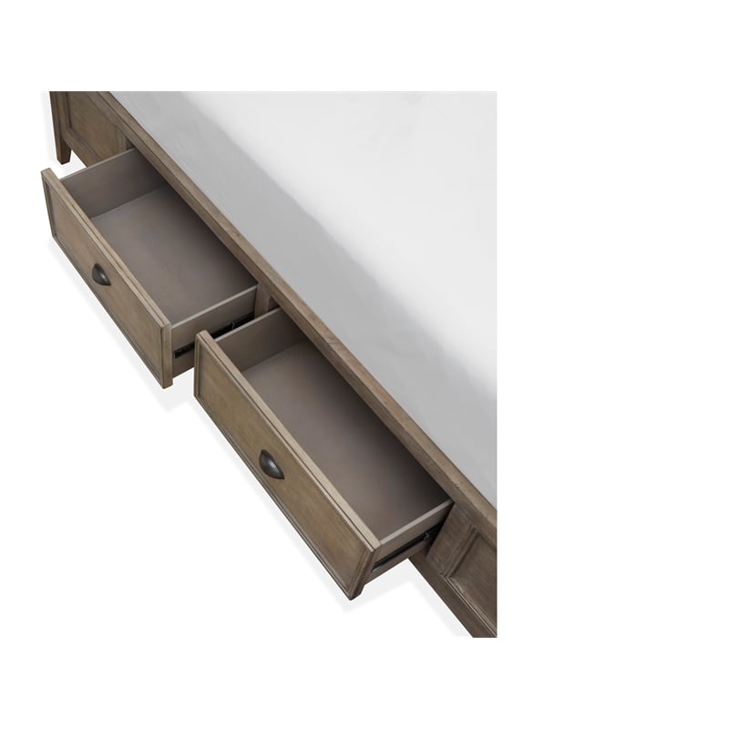 Magnussen Home Paxton Place Dovetail Grey Queen Panel Storage Bed