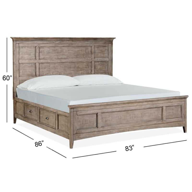 Magnussen Home Paxton Place Dovetail Grey King Panel Storage Bed