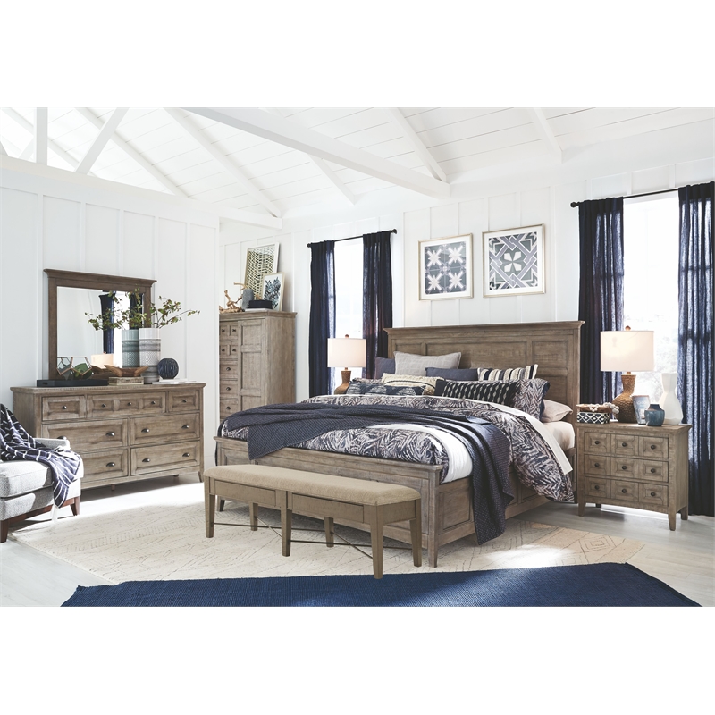 Magnussen Home Paxton Place Dovetail Grey King Panel Storage Bed