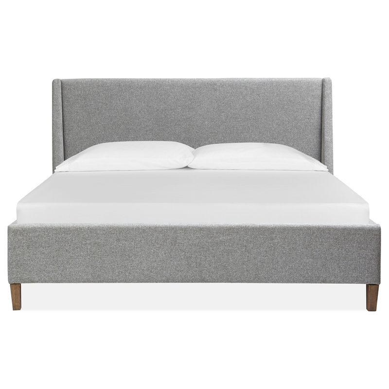 Magnussen Home Lindon King Grey Upholstered Island Bed