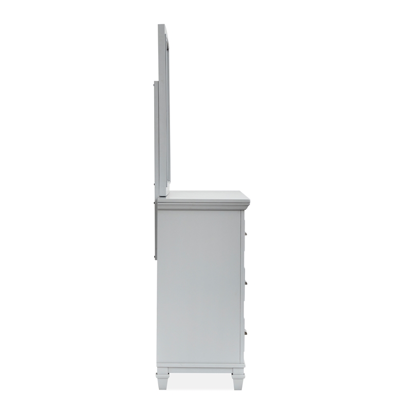 Magnussen Home Charleston Harbor Gray Grey Drawer Dresser With Landscape Mirror