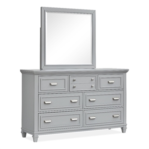 Magnussen Home Charleston Harbor Gray Grey Drawer Dresser With Landscape Mirror