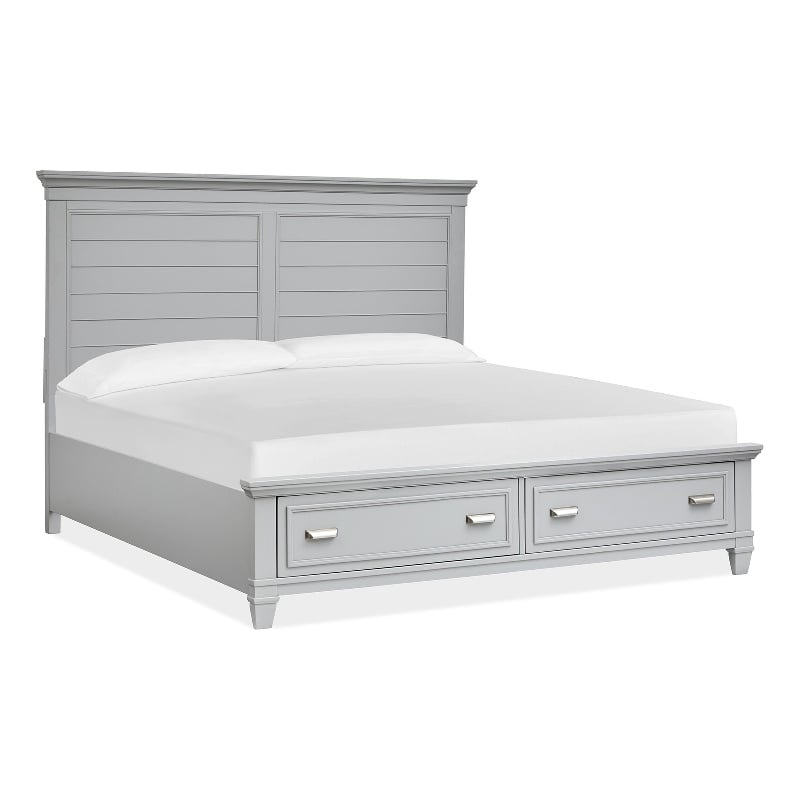Magnussen Home Charleston Harbor Gray Queen Grey Panel Storage Bed