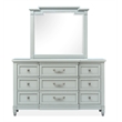 Magnussen Home Glenbrook Pebble Drawer Dresser With Landscape Mirror in Pebble