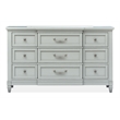 Magnussen Home Glenbrook Pebble Drawer Dresser With Landscape Mirror in Pebble