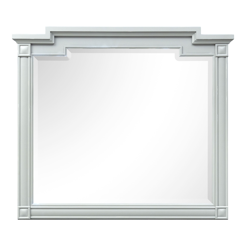 Magnussen Home Glenbrook Pebble Drawer Dresser With Landscape Mirror in Pebble