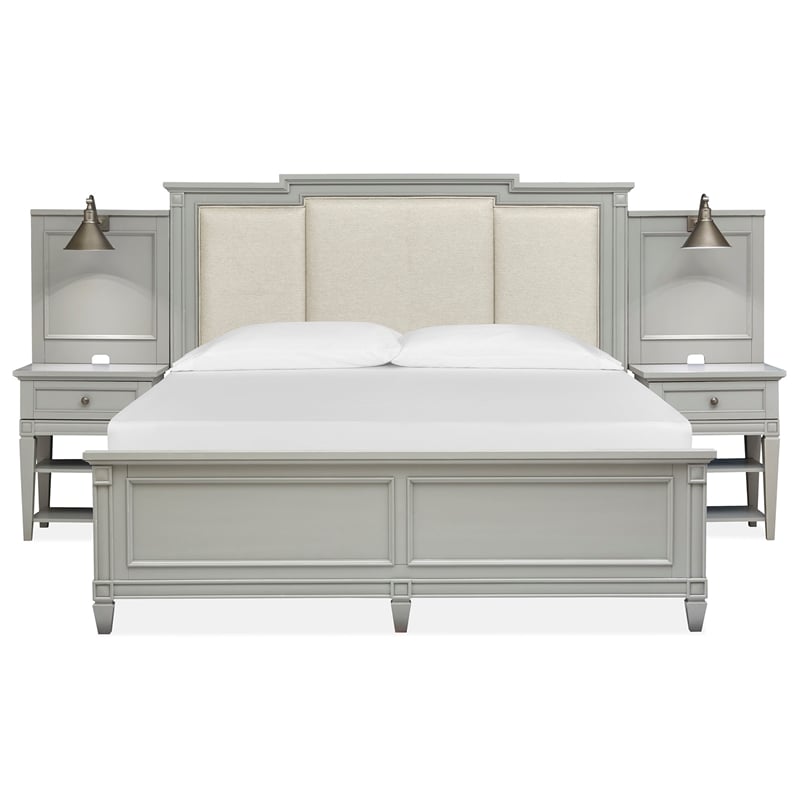 Magnussen Home Glenbrook Pebble King Upholstered Wall Bed