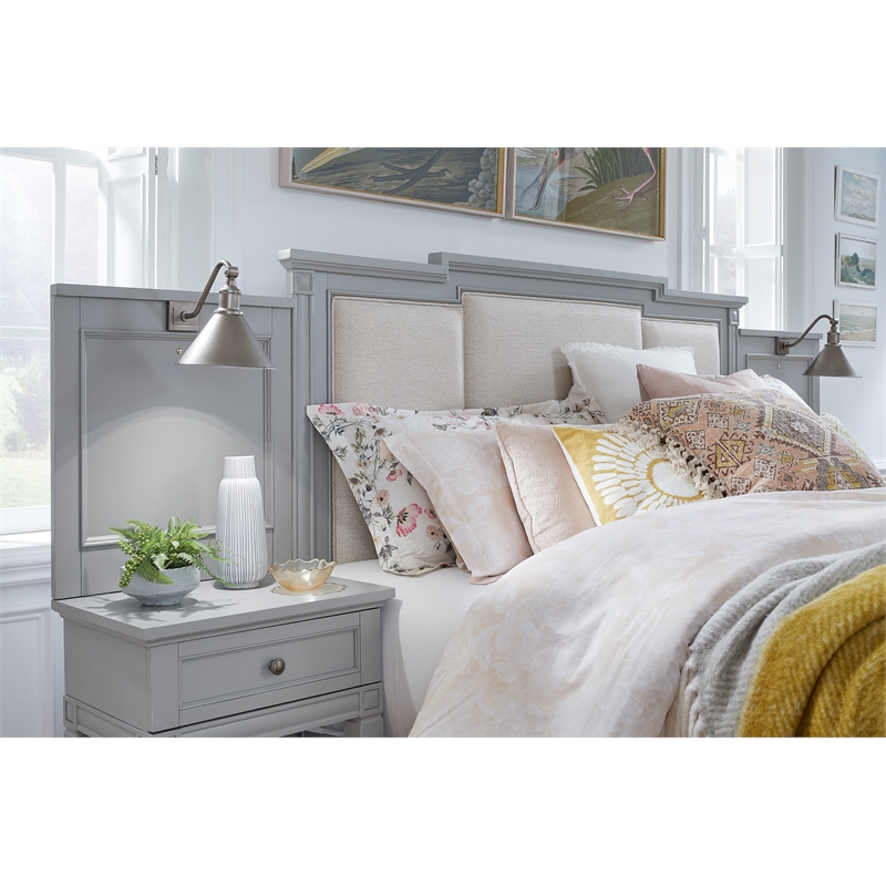 Magnussen Home Glenbrook Pebble King Upholstered Wall Bed
