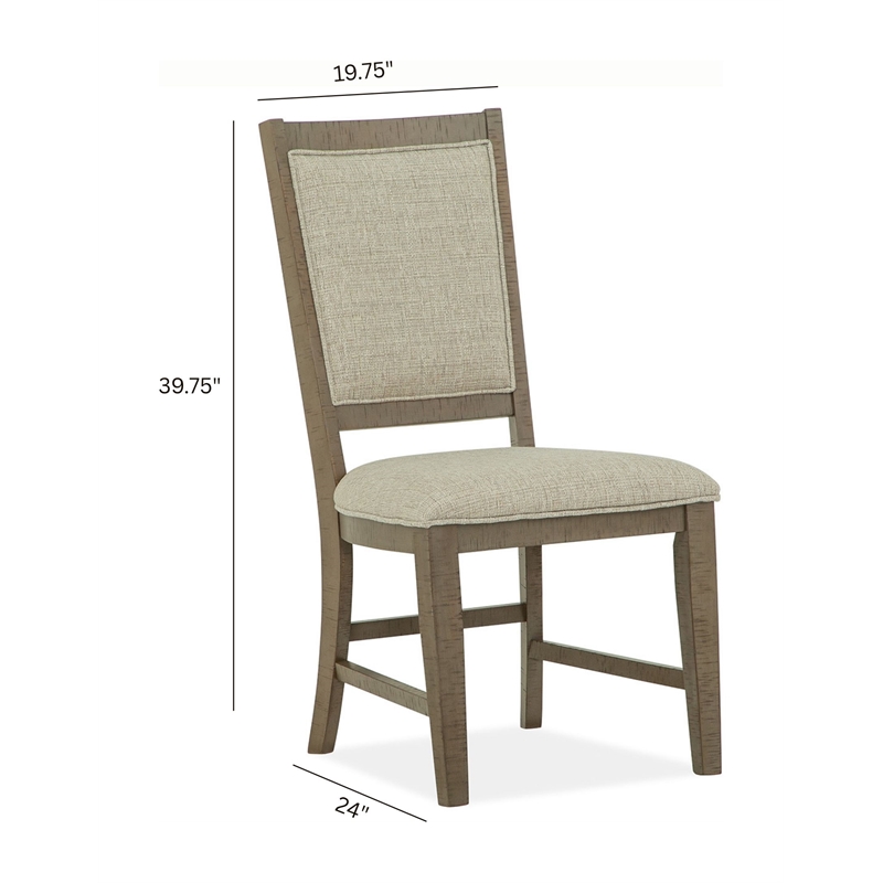 Magnussen Home Paxton Place Dovetail Grey Step Upholstered Side Chair Two Pack