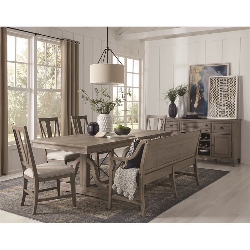 Magnussen Home Paxton Place Dovetail Grey Bench