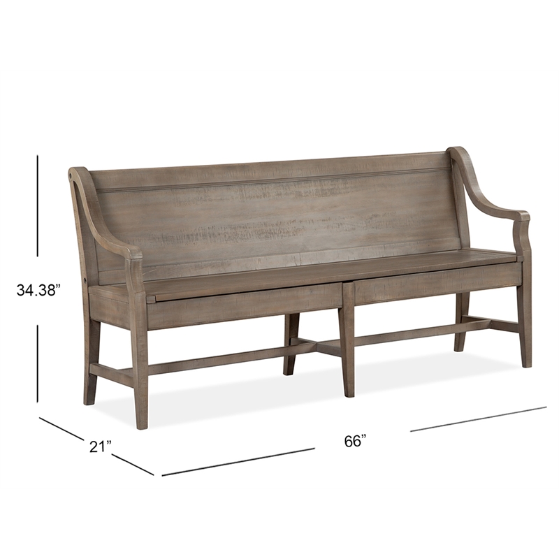 Magnussen Home Paxton Place Dovetail Grey Bench