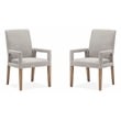 Magnussen Home Lindon Belgian Wheat Grey Upholstered Arm Chair Two Pack