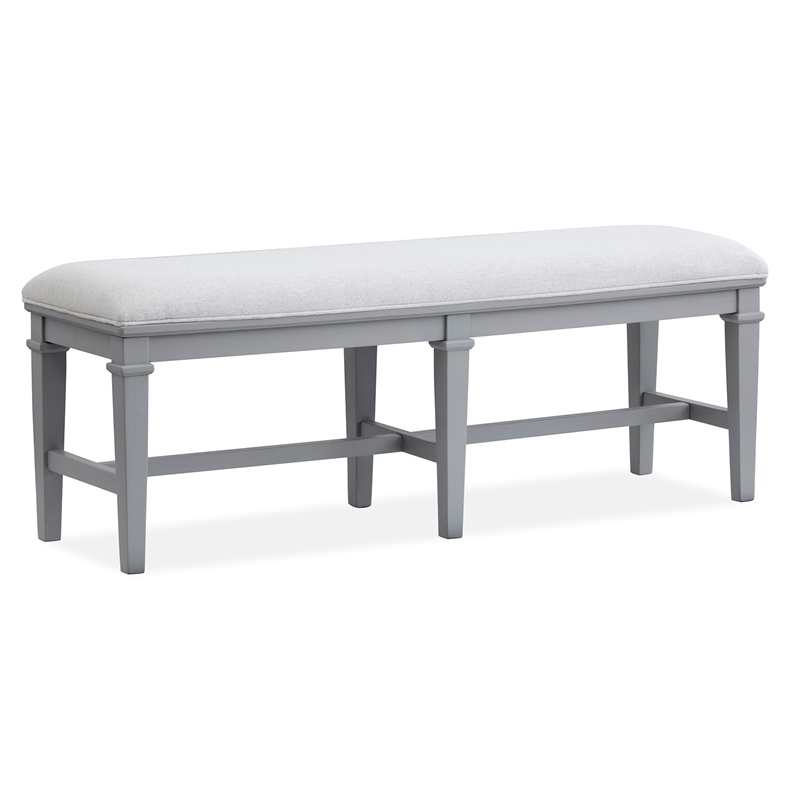 Magnussen Home Charleston Harbor Gray Grey Upholstered Bench