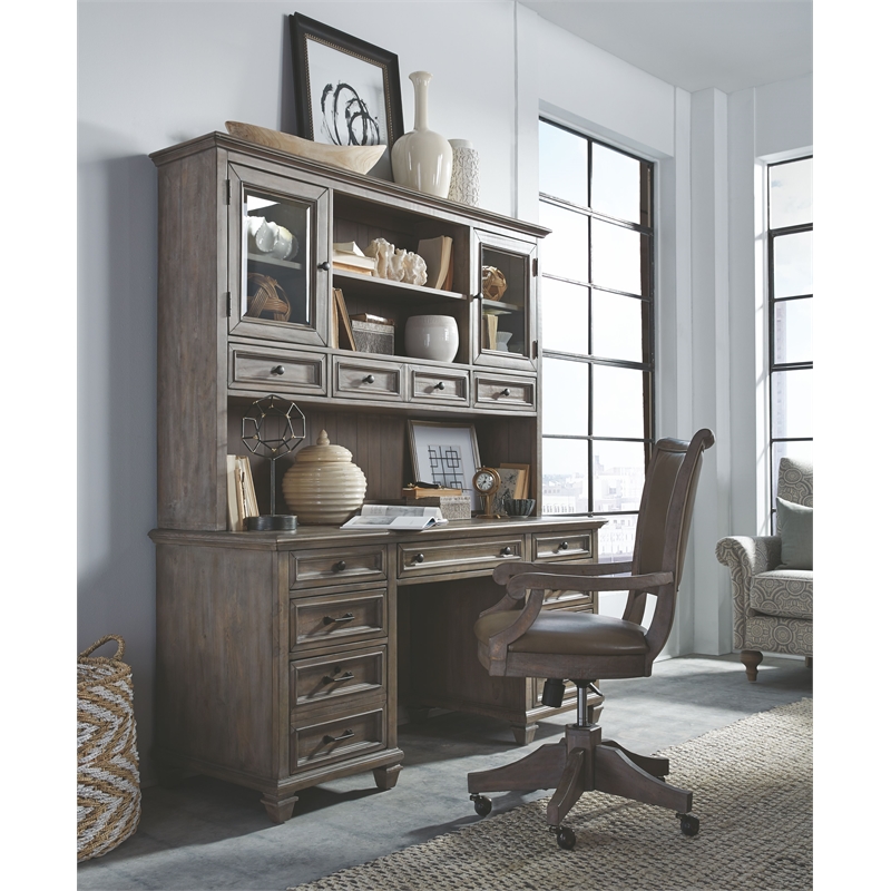 Magnussen Home Lancaster Dovetail Grey Credenza With Hutch