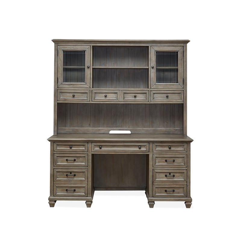 Magnussen Home Lancaster Dovetail Grey Credenza With Hutch