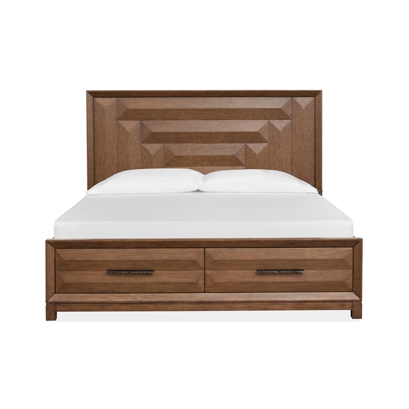 Magnussen Home Callisto Bourbon Brown California King Panel Storage Bed