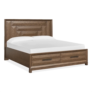 Magnussen Home Callisto Bourbon Brown King Panel Storage Bed