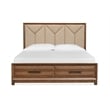 Magnussen Home Callisto Bourbon Brown Queen Upholstered Panel Storage Bed