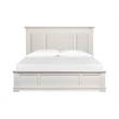 Magnussen Home Kingston Cal King Upholstered Panel Bed in White And Nutmeg